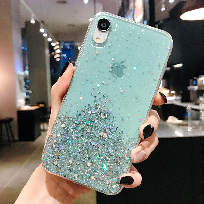 Glitter Luxury Soft Phone Case For iPhone 13 mini 12 Pro 11 ProMax For iPhone XR XS Max X 8 7 6s 6 Plus Back Cover Case Fashion Glitter Silicone Clear Shiny Sparkly Soft Flexible Shock-Absorbing Slim Protective Case