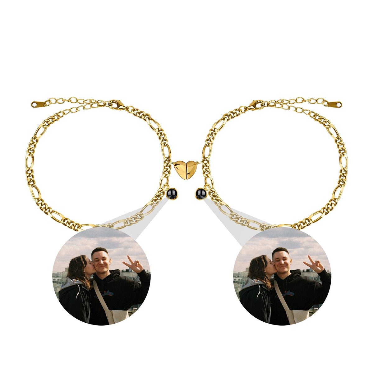 Customizable photo Projection Couple Bracelet Simple Projection Shake Bracelet