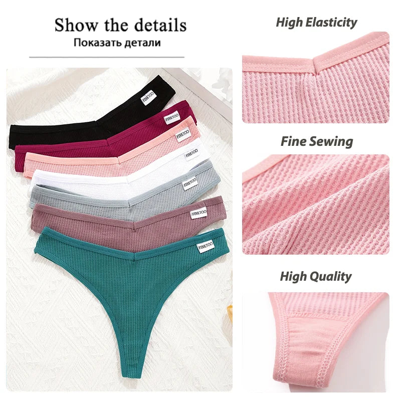 Premium Cotton G-String Panties 5-Piece Set for Women