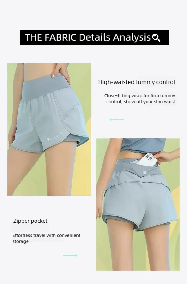 PHIGEER Yoga Shorts for Women Lightweight Gym Cycling Workout Shorts with Pocket Breathable Running Sweatpants Athletic Clothes