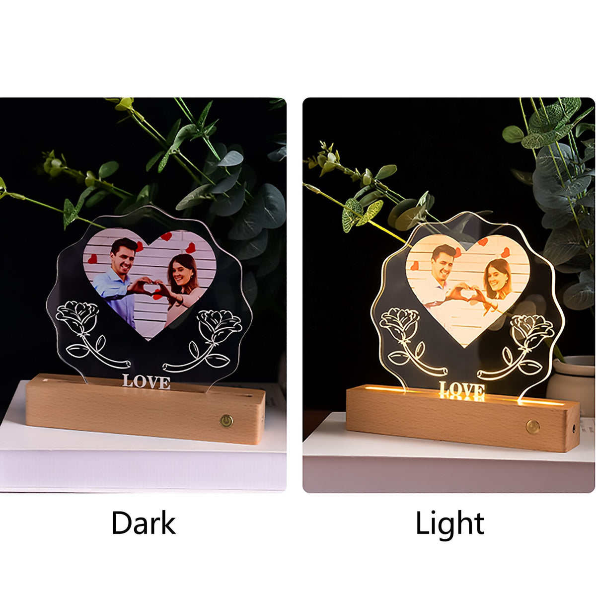 3D Love Lamp Acrylic LED Night Light Customized Photos Valentines Day Gift