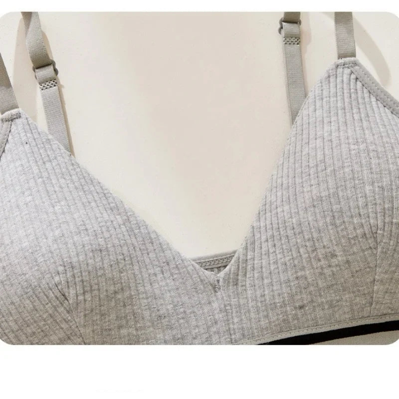 Women Cotton Tube Tops Wire Free Bra Solid Color Adjusted Straps Lingerie Breathable Underwear Push Up Tube Bra Cropped Top