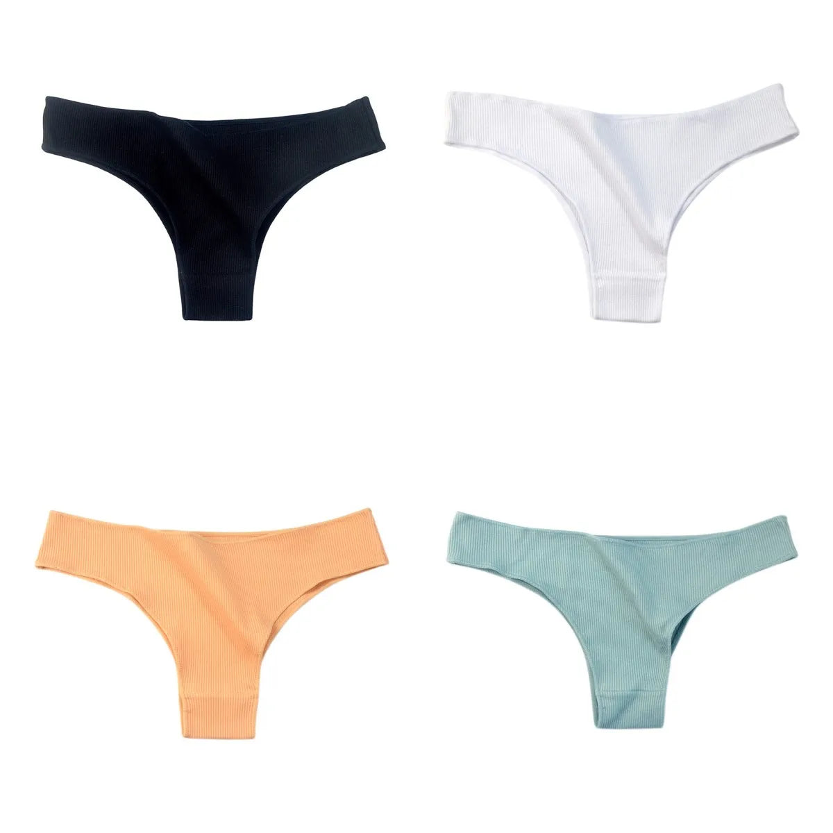 4Pcs/Set Cotton Panties Women Breathable Briefs Soild Underwear Female Underpants Low Waist Brazilian Panty Sexy Lingerie M-XL