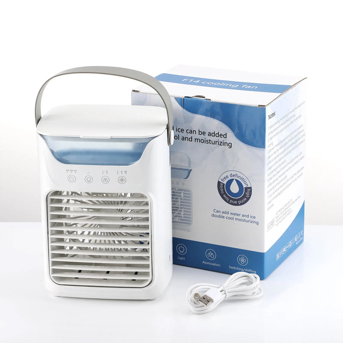 Portable Mini Desktop Air Conditioner Fan with Timer Small Room Spray Water AC for Cooling Air Conditioning for Room