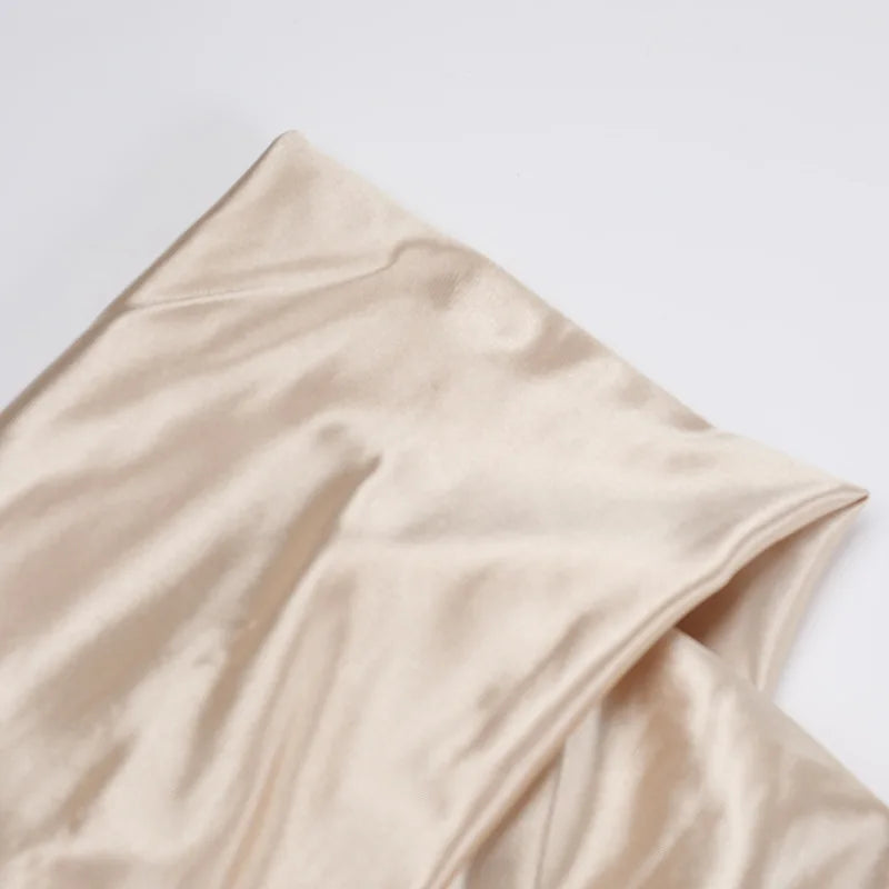 Elegant Satin Solid Color Off-Shoulder Women&