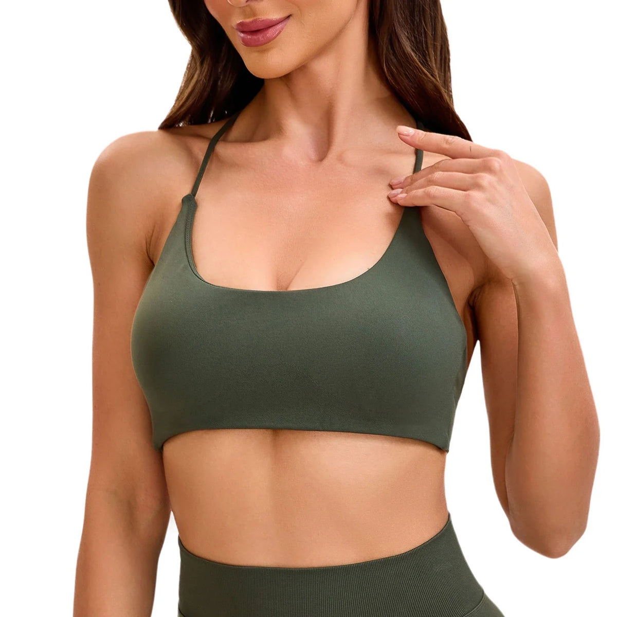 NCLAGEN Twist Back Bra High Support Sports Top Women Gym Wear Workout Push-up Seamless Yoga Underwear Fitness Running