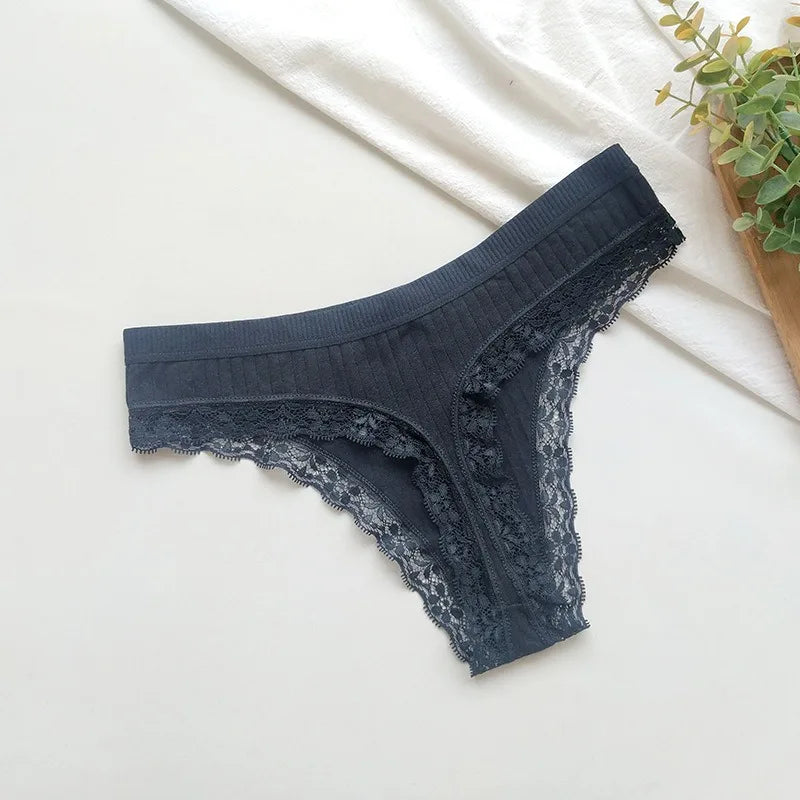 1Pc Cotton Panties Women G-string Female Underpants Lace Pantys Sexy Lingerie M-XL Panties Soft Seamless Underwear Intimates