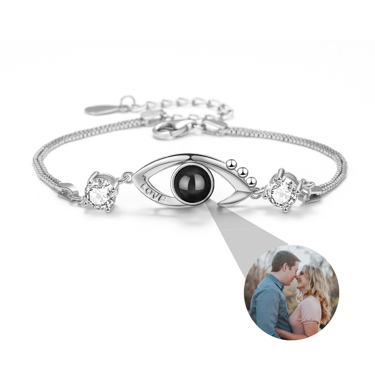 Customizable Photo EyesCircle Projection Bracelets Personalized Couple Memorial Jewelr