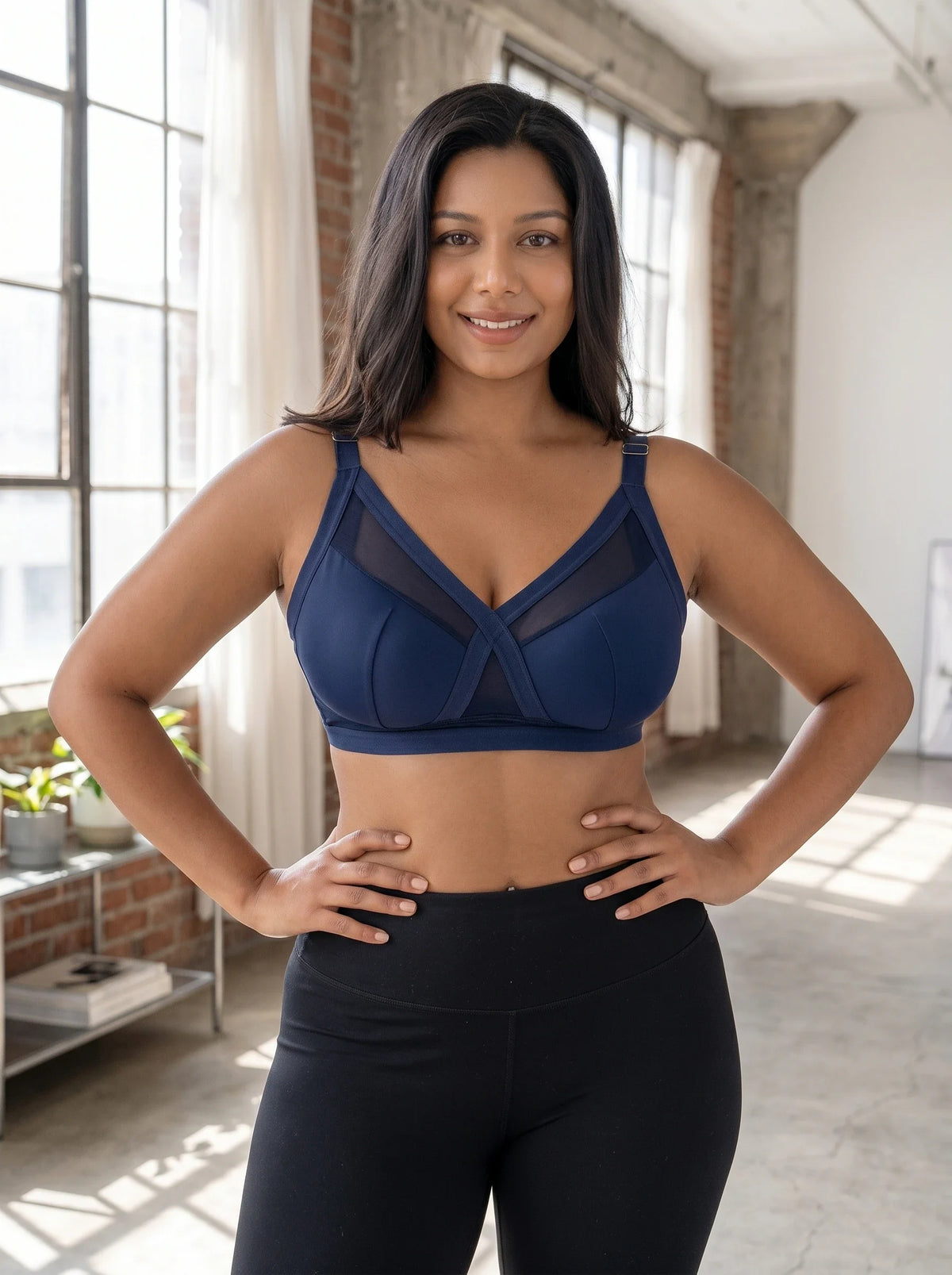 Full Cup Sports Bra Plus Size Wirefree Cross Back Strappy Design Gym Yoga Running Exercise Padded Tank Top Activewea MR3678