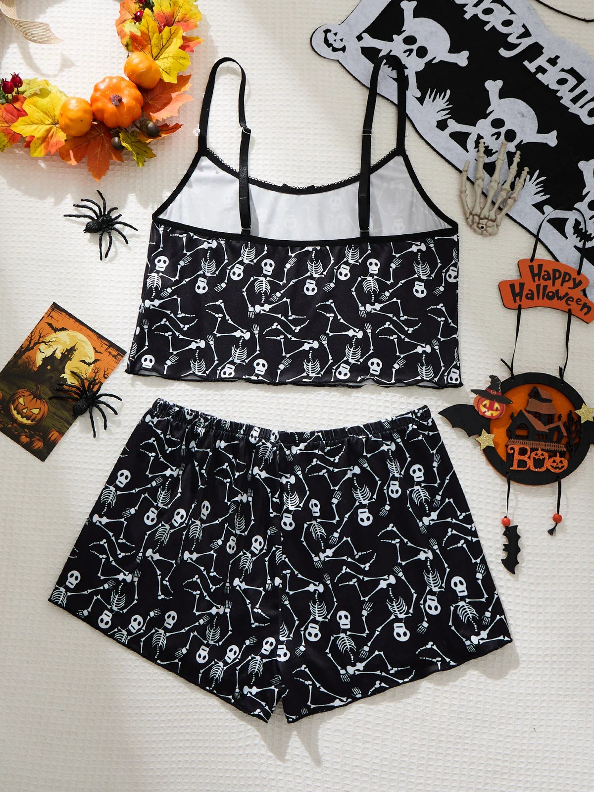 Ladies Sleepwear Set Strap Top And Short Pants Home Clothes Comfortable Soft Material Women&