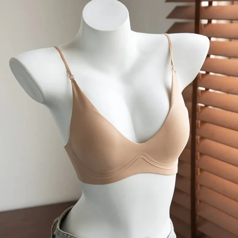 French Detachable Shoulder Strap Bra Women Seamless Underwear Summer Magic Invisible Bra Backless Halter Push Up Bras Lingerie