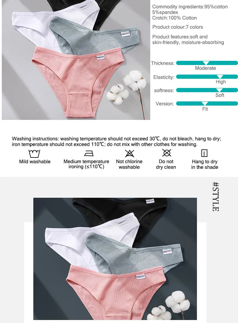 Comfortable Cotton Briefs for Women – 3-Piece Panty Set