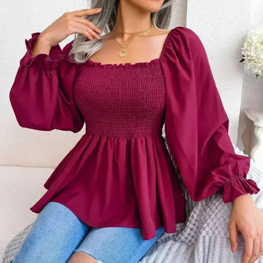 Loose Fit Chiffon Blouse - Elegant Polyester Top | Femstylo