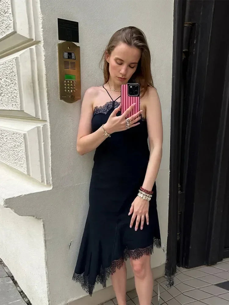 Women’s Asymmetrical Sling Dress - V-Neck Party Wear Spring 2025