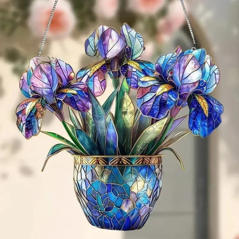 Enchanting Hummingbird Suncatcher – Vibrant Stained Glass Window Hanging Decor