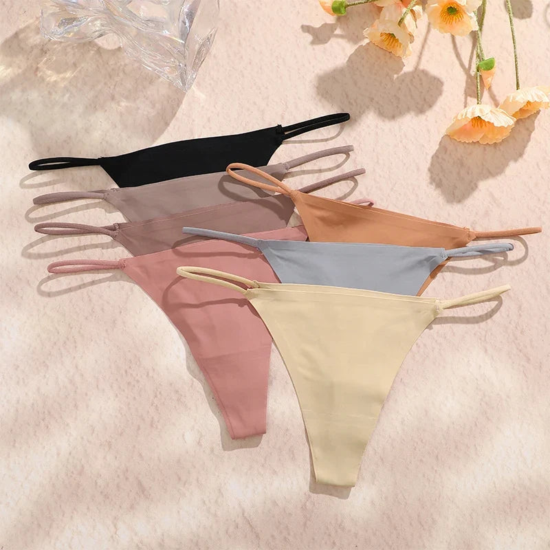 6-Piece Seamless Thong Panties Set for Women
