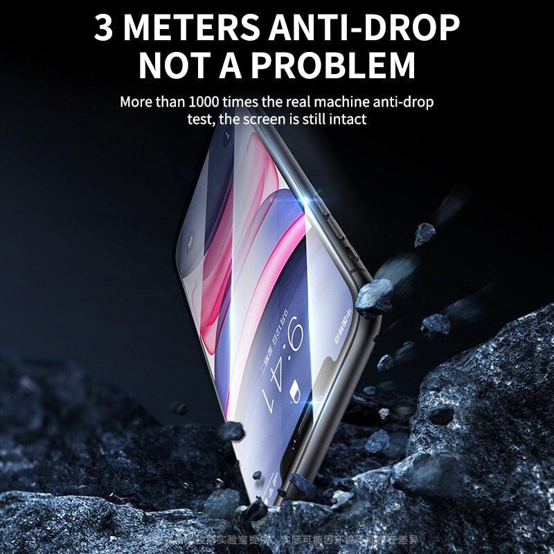 80D Full Protective Glass For iphone 6 7 8 Plus X Xr Xs Max SE Tempered Screen Protector iPhone 11 12 13 Pro Max Mini Glass Film Screen Protector with Full-Coverage, Easy Installation Frame