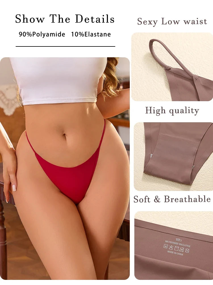 6-Piece Seamless Thong Panties Set for Women
