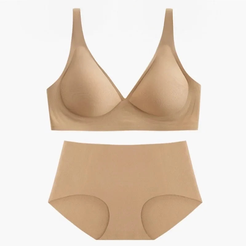 Women Push-Up Bra And Panties Set Non-wire Brassiere Low Waist Briefs Sexy Lingerie Women&