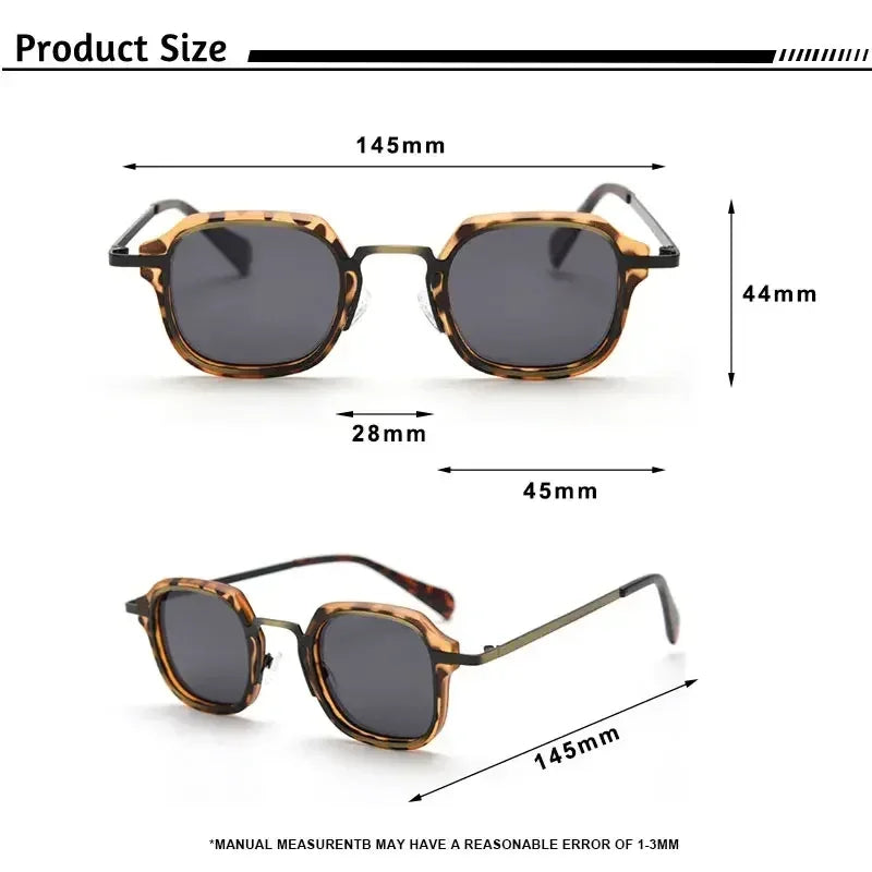 Caterside Punk Retro Polarized Sunglasses Men Mental Fashion Square Sun Glasses Women Outdoor Travel Driving Eyewear UV400