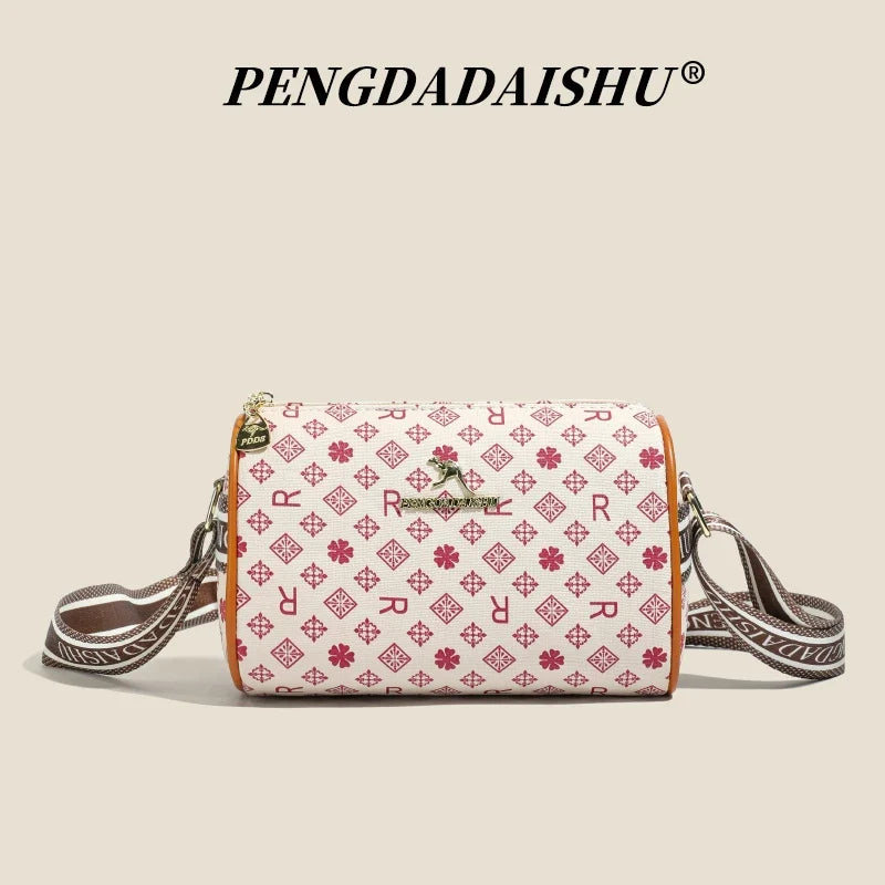Alphabet Print Shoulder Bag For Women Rectangular Polyester Crossbody With Interior Slot Pocket