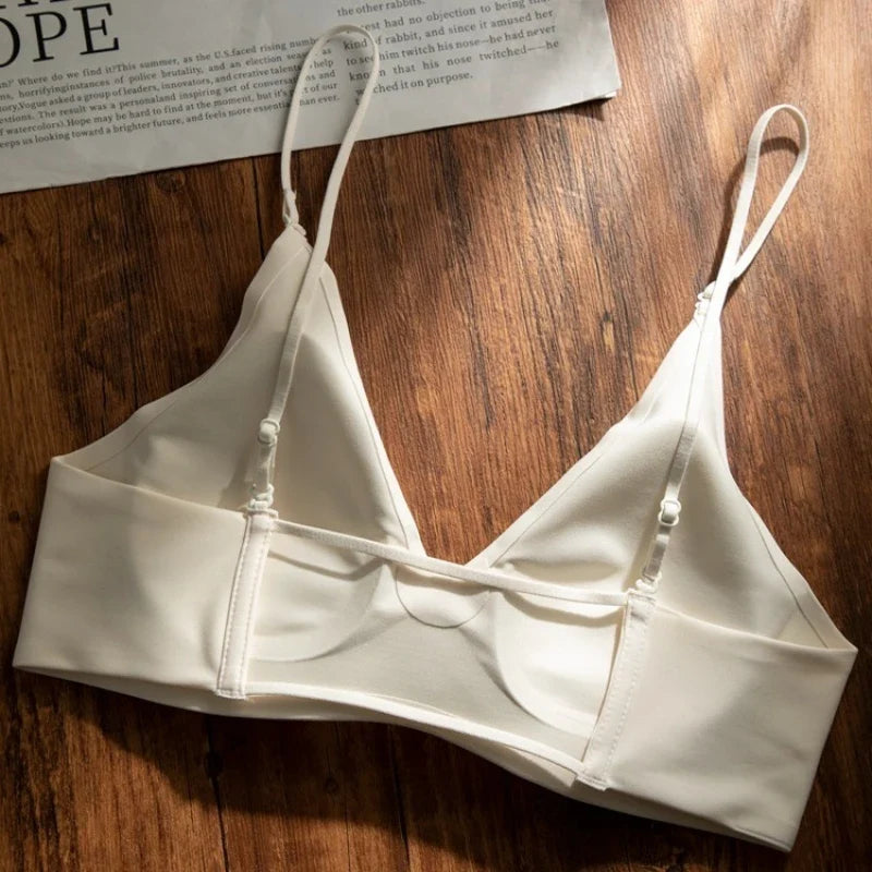 French Detachable Shoulder Strap Bra Women Seamless Underwear Summer Magic Invisible Bra Backless Halter Push Up Bras Lingerie