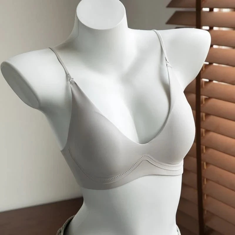 French Detachable Shoulder Strap Bra Women Seamless Underwear Summer Magic Invisible Bra Backless Halter Push Up Bras Lingerie
