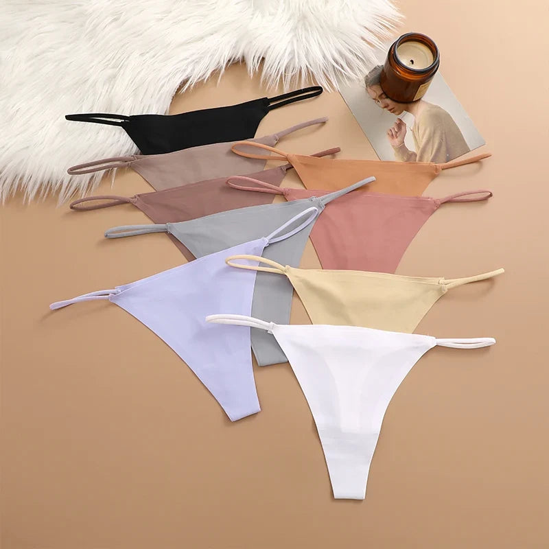 6-Piece Seamless Thong Panties Set for Women