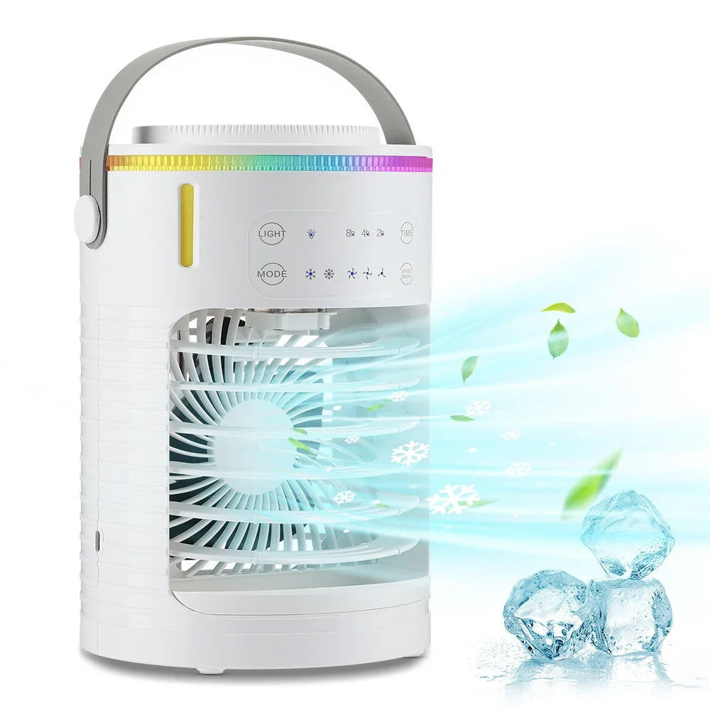 Portable Mini Desktop Air Conditioner Fan with Timer Small Room Spray Water AC for Cooling Air Conditioning for Room
