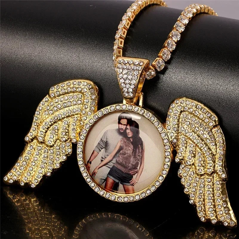 Men Hip Hop Full Rhinestone King Queen Pendants Necklaces Bling Bling Iced Out Cuban Link Chain Hiphop Necklace Men Jewelry Gift