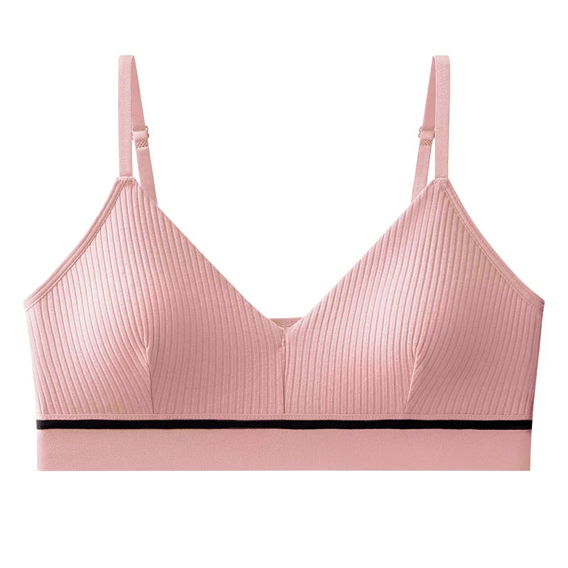 Women Cotton Tube Tops Wire Free Bra Solid Color Adjusted Straps Lingerie Breathable Underwear Push Up Tube Bra Cropped Top