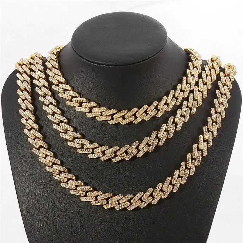 Men Hip Hop Full Rhinestone King Queen Pendants Necklaces Bling Bling Iced Out Cuban Link Chain Hiphop Necklace Men Jewelry Gift