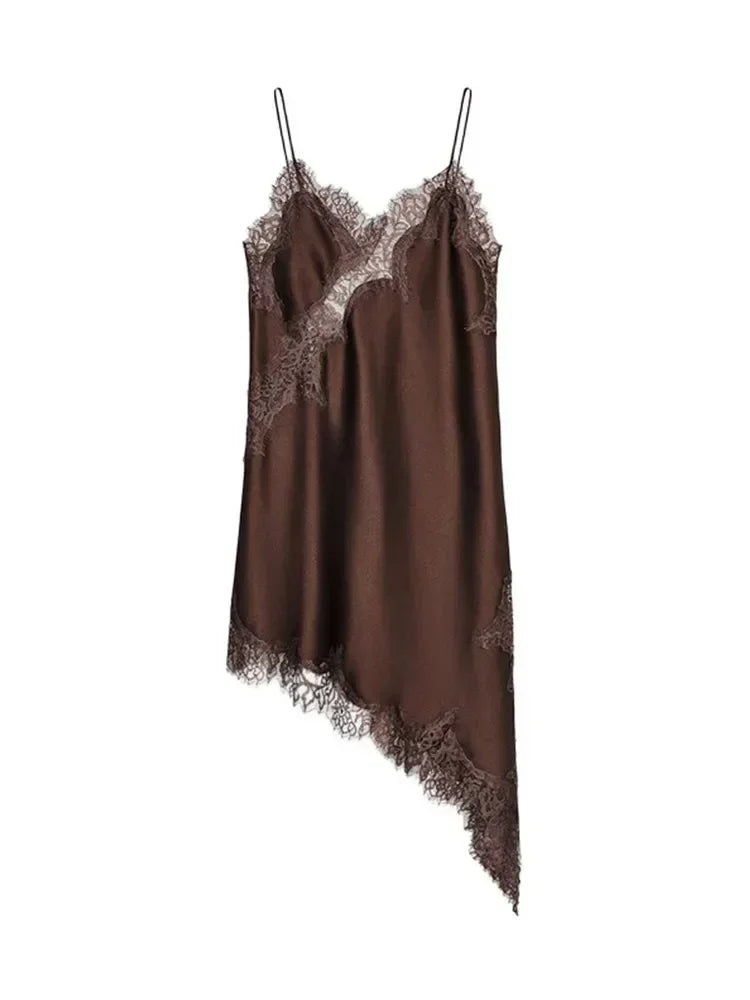 Women’s Asymmetrical Sling Dress - V-Neck Party Wear Spring 2025