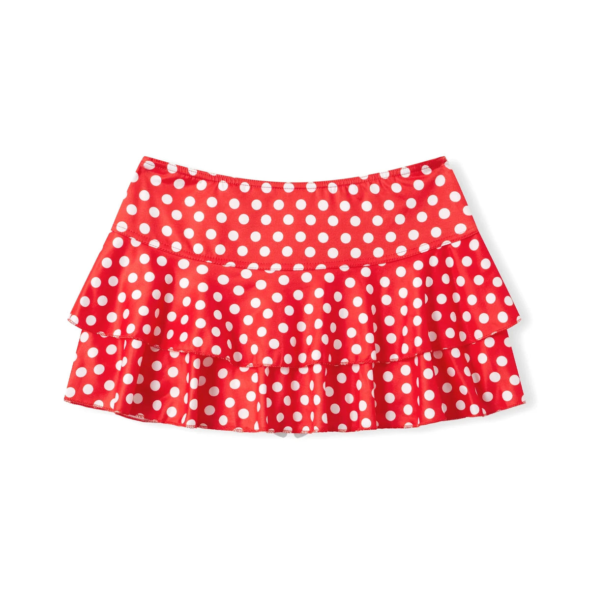 Fashion Summer Mini Skirt Women Dots Print Side Ties Low Waist A Line Skirts for Parties and Casual Wear