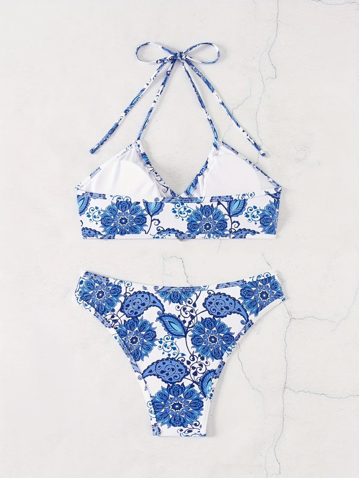 ZTVitality Sexy Print Bikini Set 2025 New Arrival Padded Bra Halter Bandage Swimsuit Women&