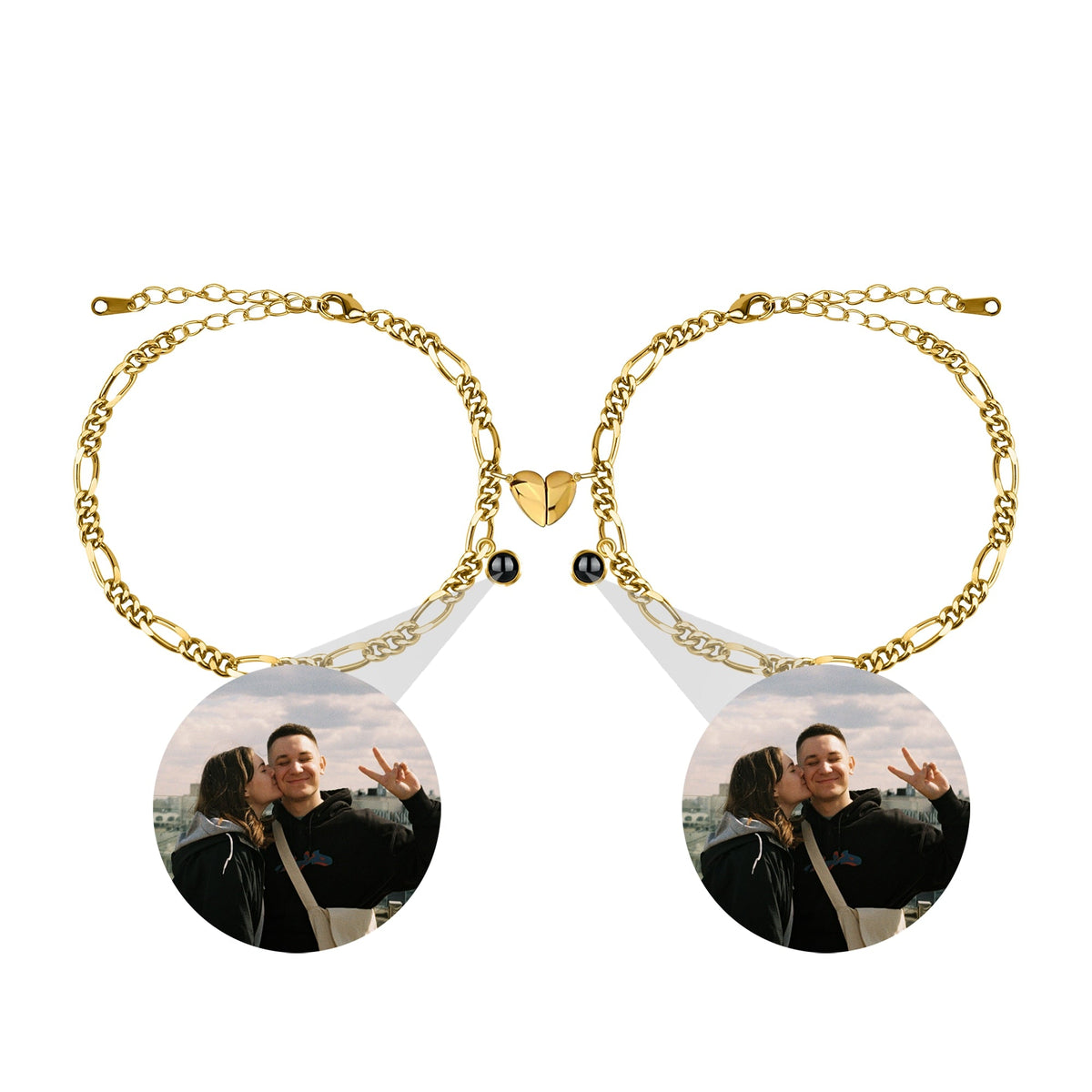 Customizable photo Projection Couple Bracelet Simple Projection Shake Bracelet