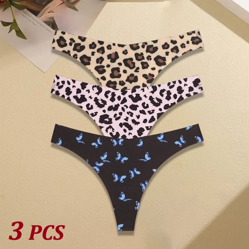 Seamless G-String Thongs for Women — 3-Piece Set with Cute Fruit Design