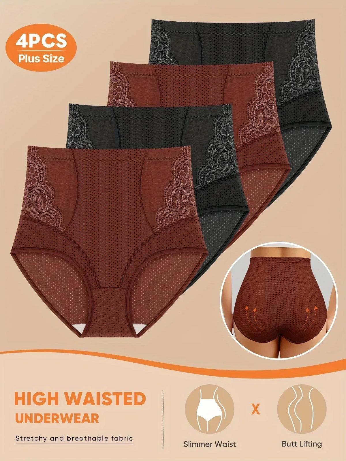 4pcs Plus Size Women&