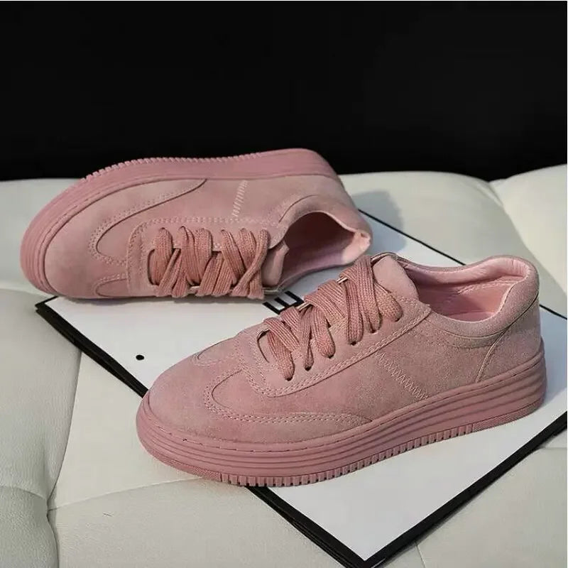sneakers Women casual low top leather shoes lightweight white Pink Shoes Breathable Creepers Platform flats Shoes 2020