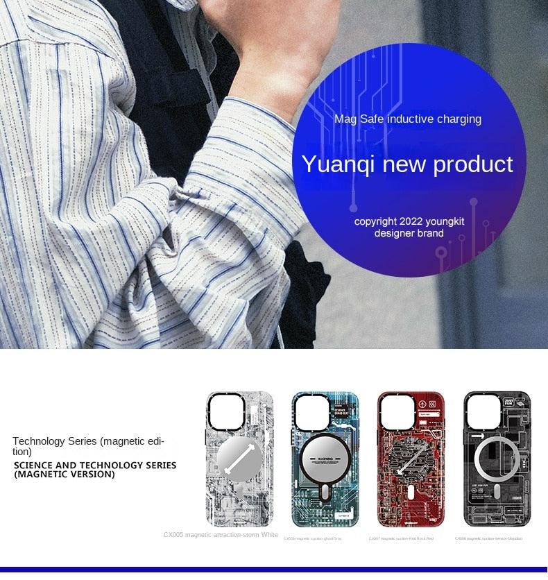 Cover Iphone 13 14 Pro Max Case Trend Magnetic Wireless Charging Cell Phone Iphone Anti-drop Case Smartphone Magnetic Case Designed For Iphone