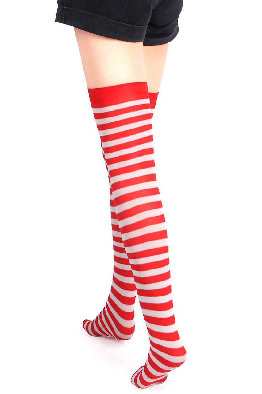 Thigh High Stockings with Stripes