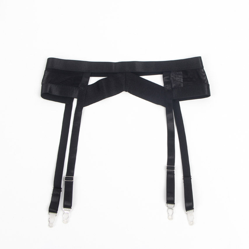 Bondage Bra and Garterbelt Set
