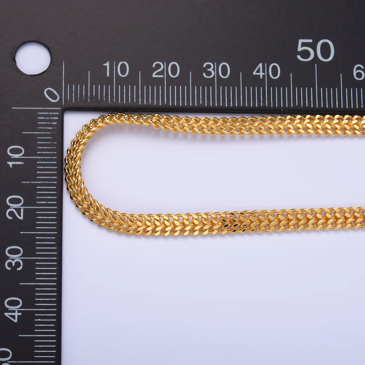24K Gold Filled 4.5mm Double Weave Curb Chain Unfinished Chain by Yard | Roll-02018