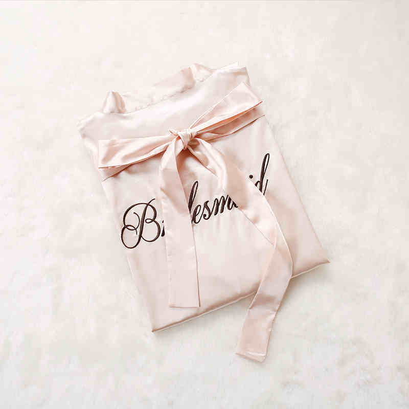 Custom Satin Bridesmaid Robes – Personalized with Name, Title, or Date | Wedding Party Gifts