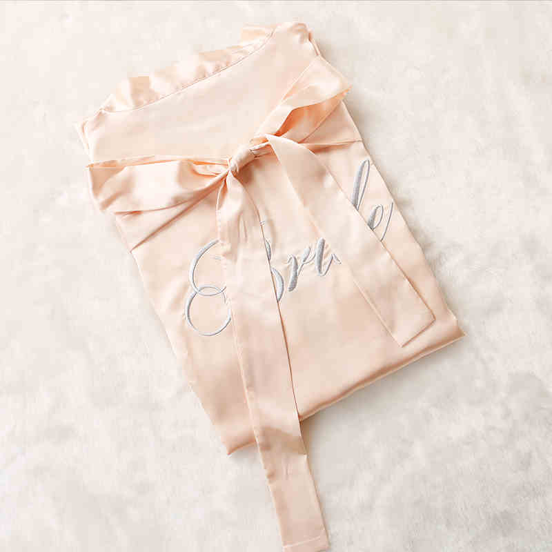 Custom Satin Bridesmaid Robes – Personalized with Name, Title, or Date | Wedding Party Gifts