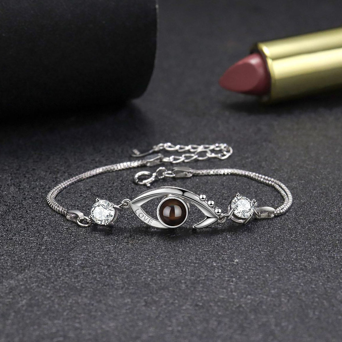 Customizable Photo EyesCircle Projection Bracelets Personalized Couple Memorial Jewelr