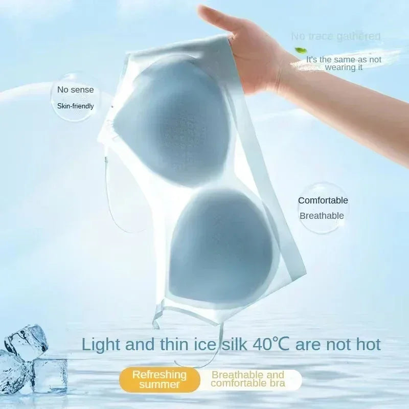 3PCS Ultra-Thin Breathable Ice Silk Top Bras Women&