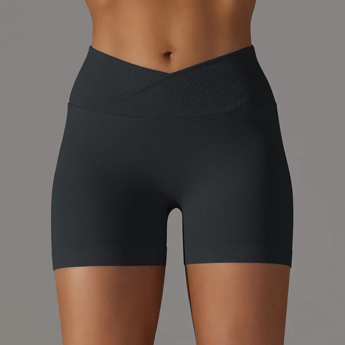 Summer V-waist peach hip lifting tight fitting three part pants, high waist yoga shorts, running speed drying seamless yoga pant