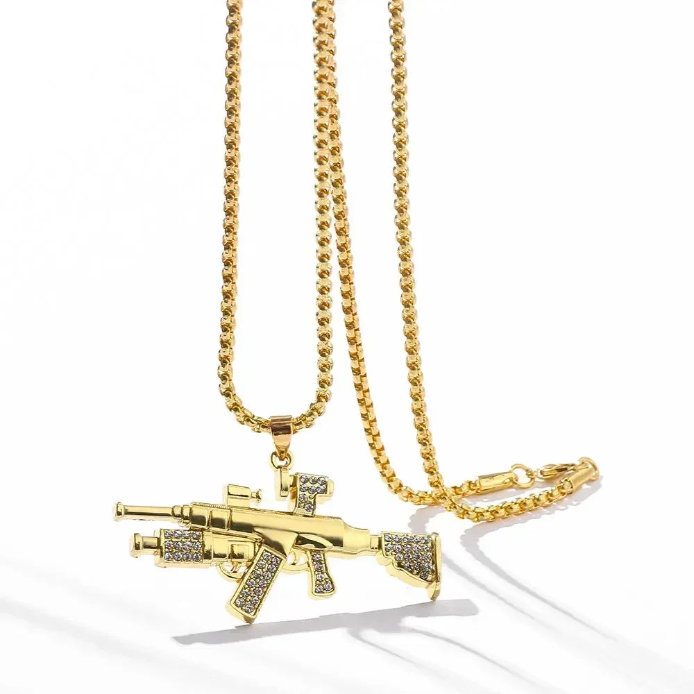 Men Hip Hop Full Rhinestone King Queen Pendants Necklaces Bling Bling Iced Out Cuban Link Chain Hiphop Necklace Men Jewelry Gift
