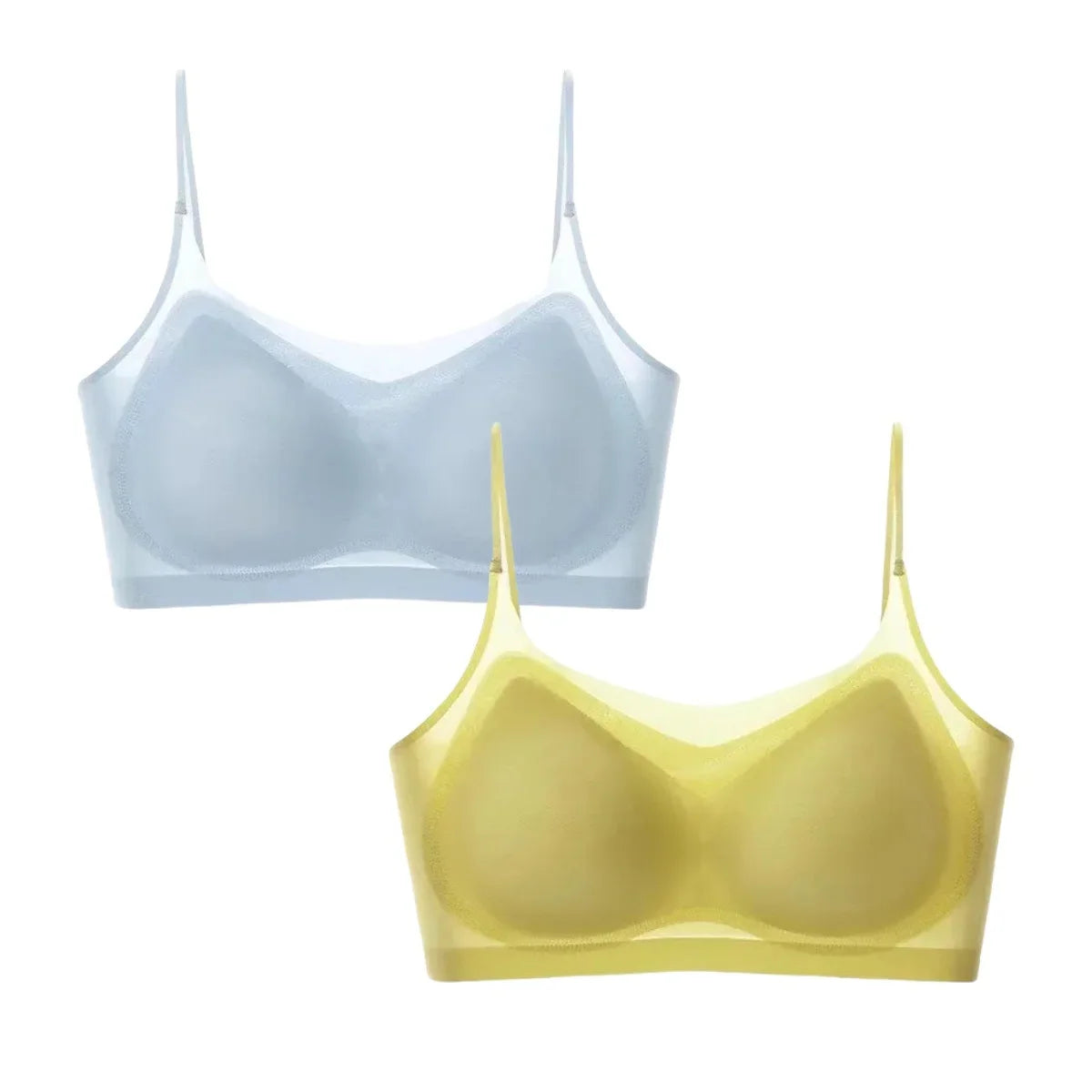 2Pcs/Set Seamless Bras For Women Padded Bra Sexy Lingerie Comfy Solid Color Tube Top Thin Straps U-Back Underwear M-4XL